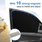4 Pack Magnetic Car Window Shade Side Front Rear Window Shade Car Curtain UV Protection Sunshine Blocker Mesh Shield